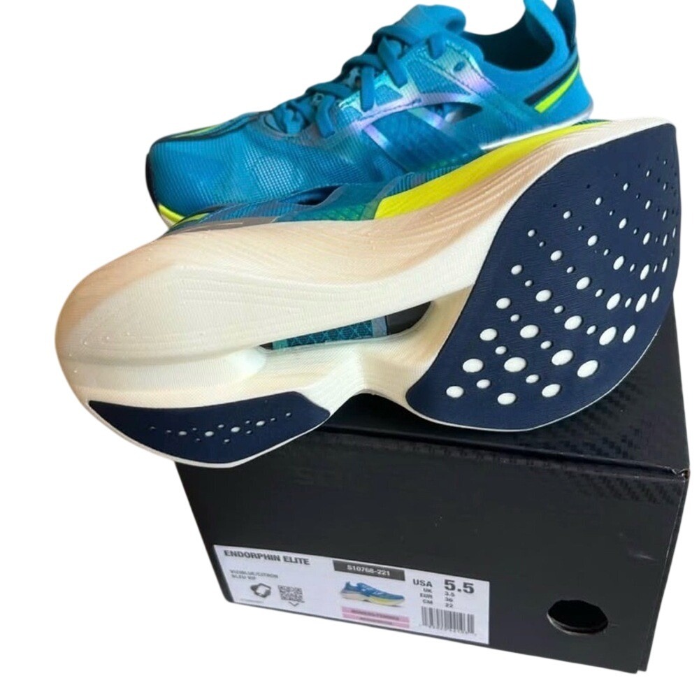 NIB Saucony Endorphin Elite Women 5.5 Vizi Blue Citron running shoes - Picture 3 of 5